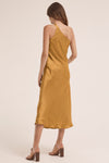 Third Form Running Water Bias One Shoulder Slip Dress - Copper