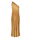 Third Form Running Water Bias One Shoulder Slip Dress - Copper