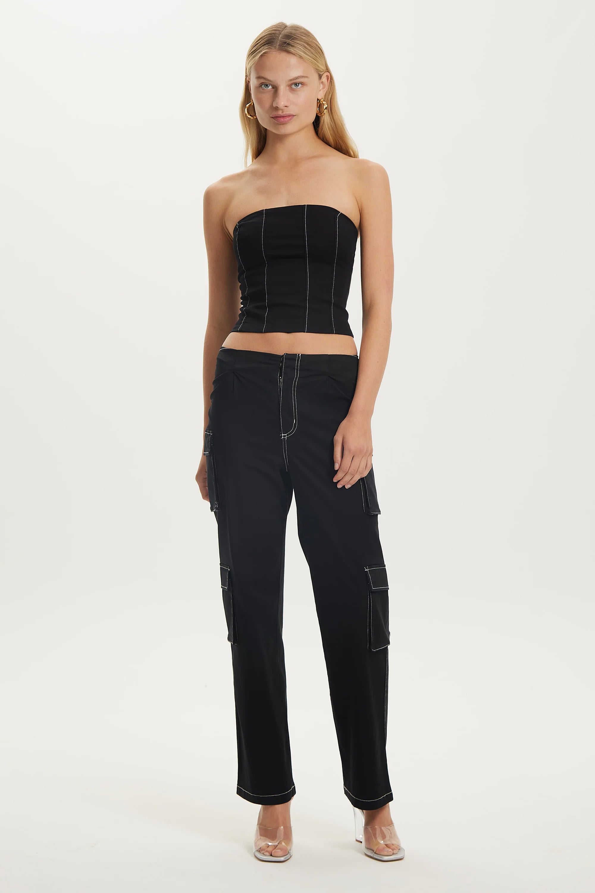 Third Form Open Road Corset Top - Washed Black