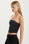 Third Form Open Road Corset Top - Washed Black