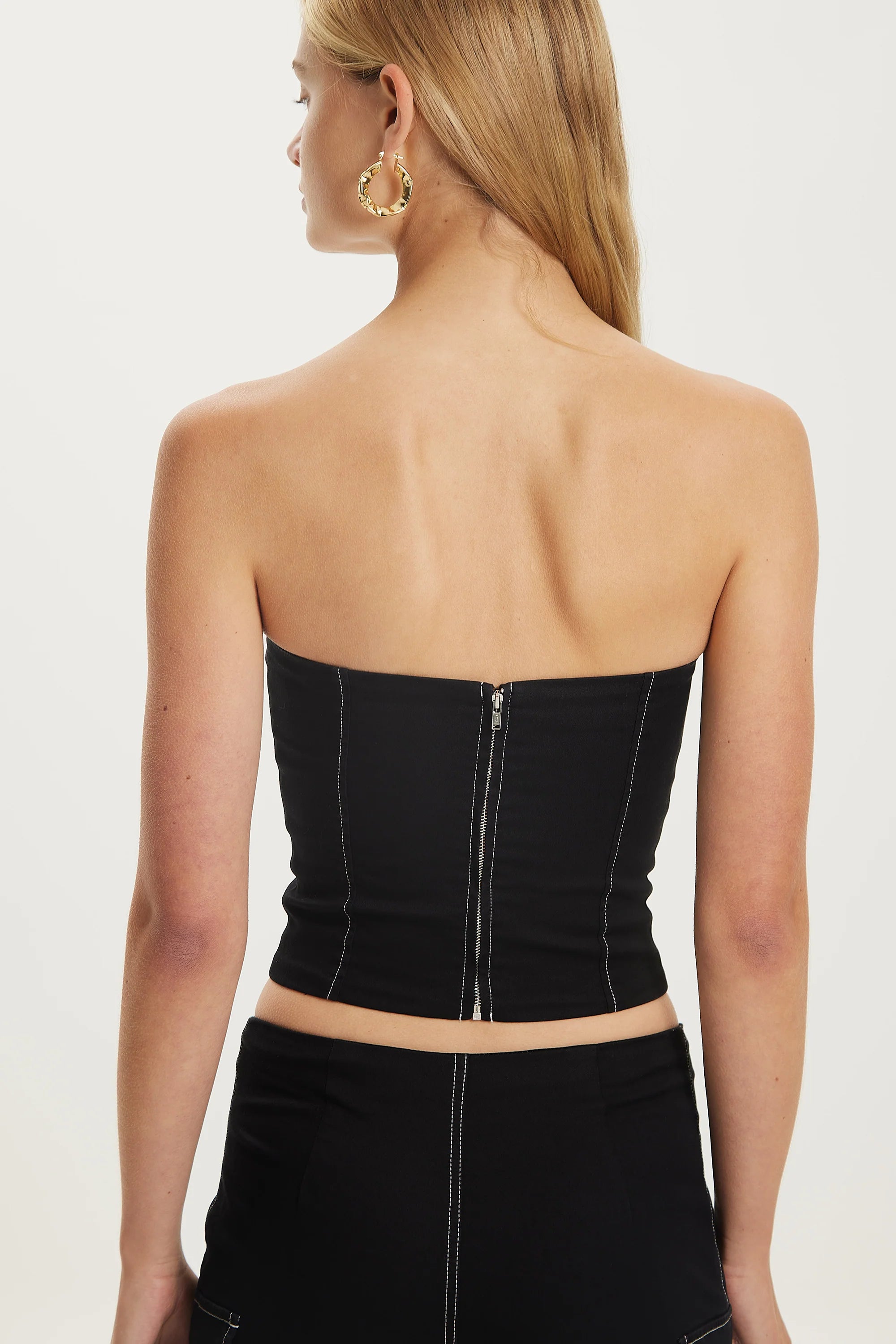 Third Form Open Road Corset Top - Washed Black