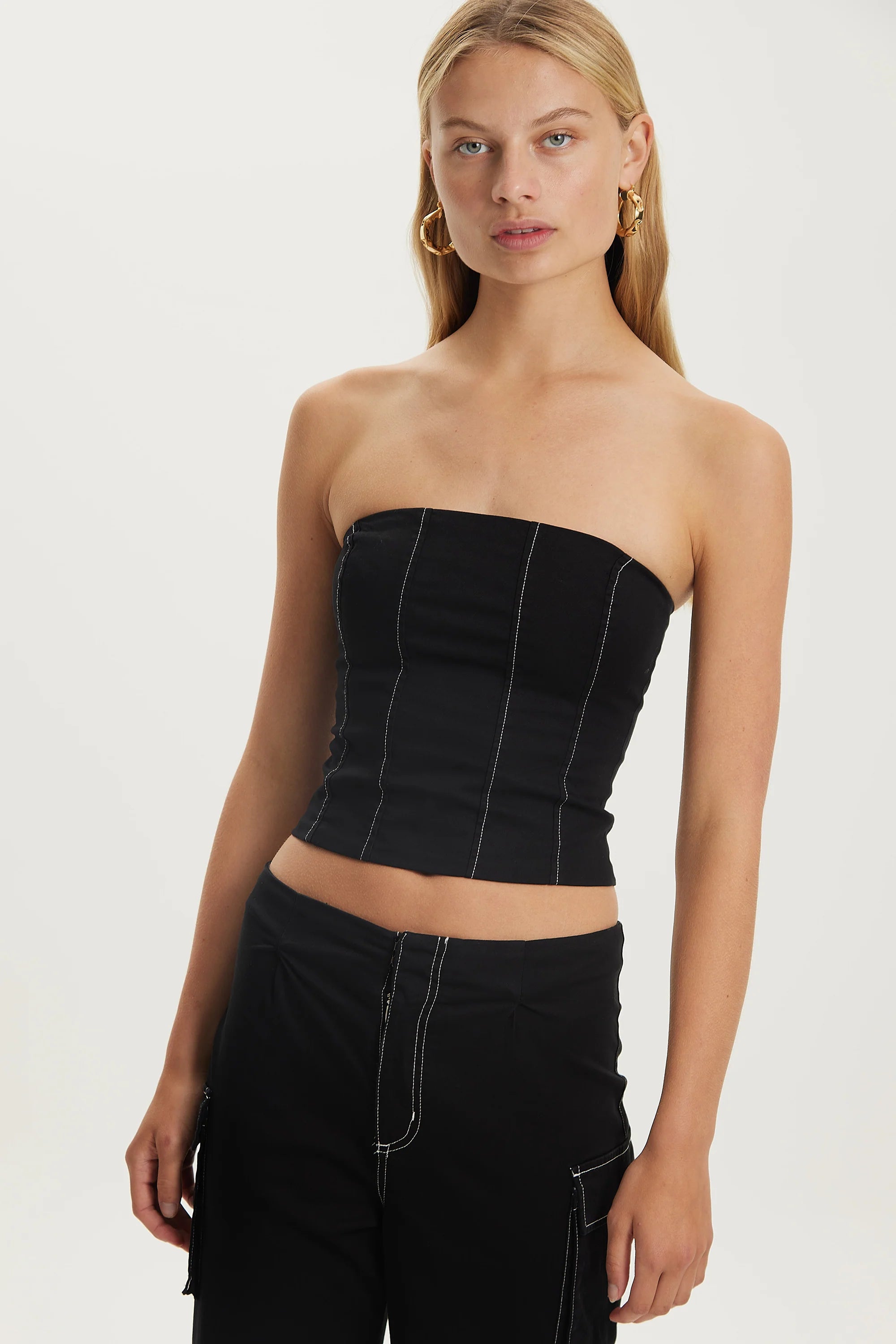 Third Form Open Road Corset Top - Washed Black