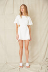 Third Form Pressed Flowers Draw Side Tee Dress - Off White