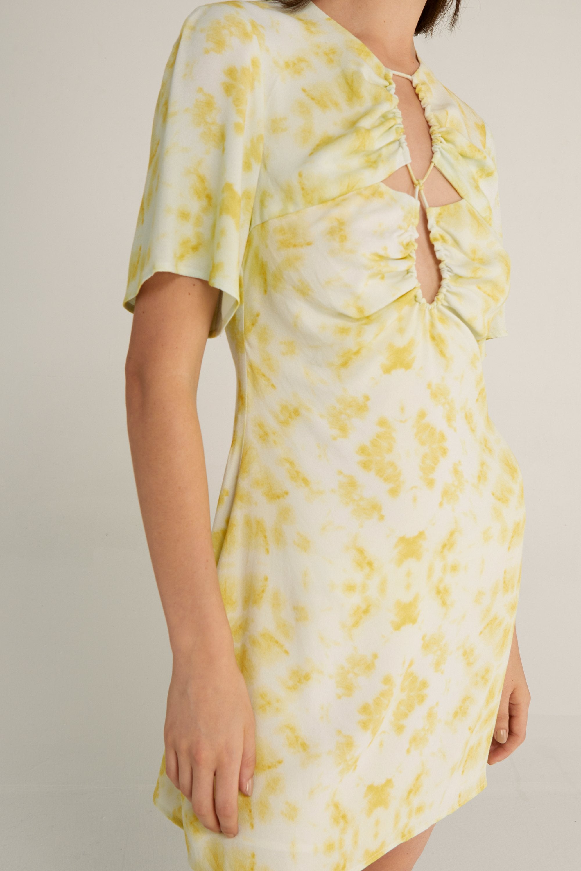 Third Form Ring Out Tee Dress - Tie-Die Yellow