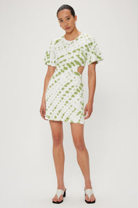 Third Form Rung Out Tee Dress - Olive Tie-Dye