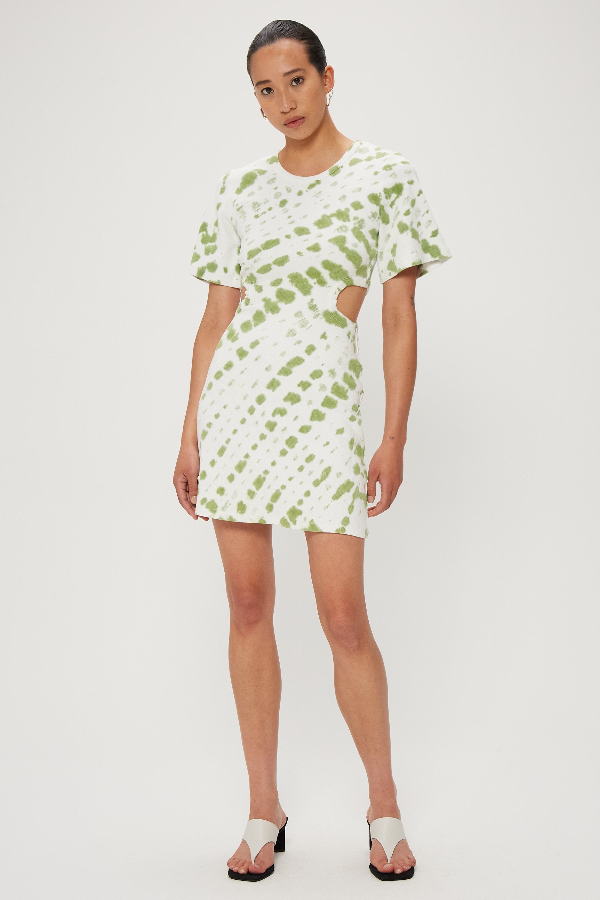Third Form Rung Out Tee Dress - Olive Tie-Dye Vividshop Third Form Rung Out Tee Dress - Olive Tie-Dye Vividshop
