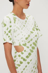 Third Form Rung Out Tee Dress - Olive Tie-Dye