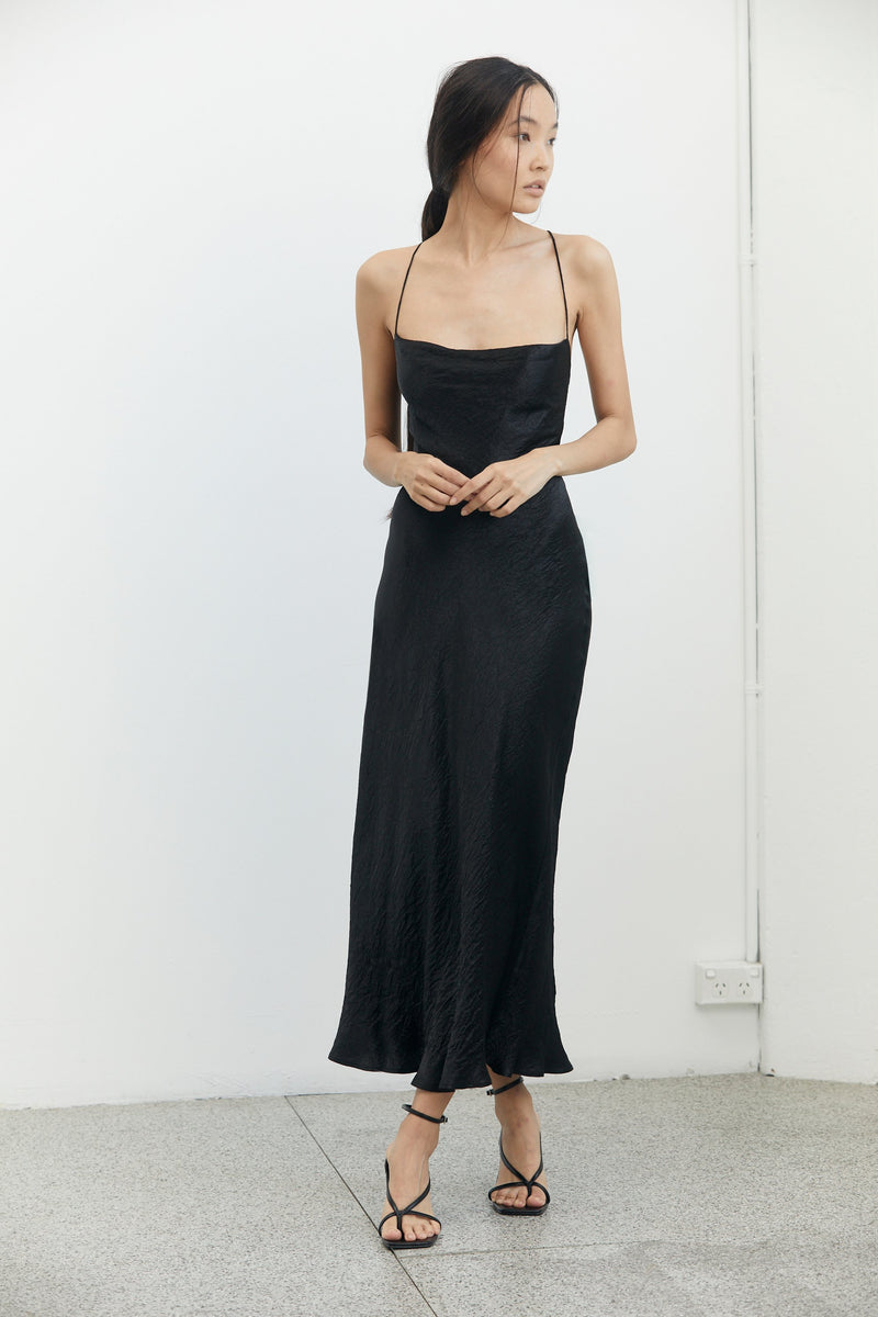 Third Form River Bed Bias Slip Dress - Black