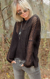 Wooden Ships Scarlet Cropped Lightweight Crew - Black