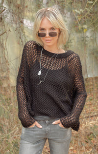 Wooden Ships Scarlet Cropped Lightweight Crew - Black