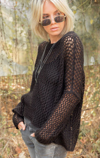 Wooden Ships Scarlet Cropped Lightweight Crew - Black