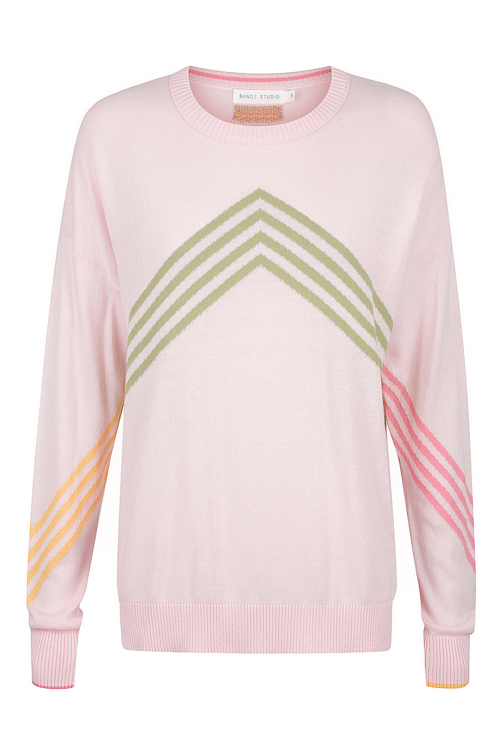 Bande Studio Shandy Chevron Knit Jumper - Pink Splice