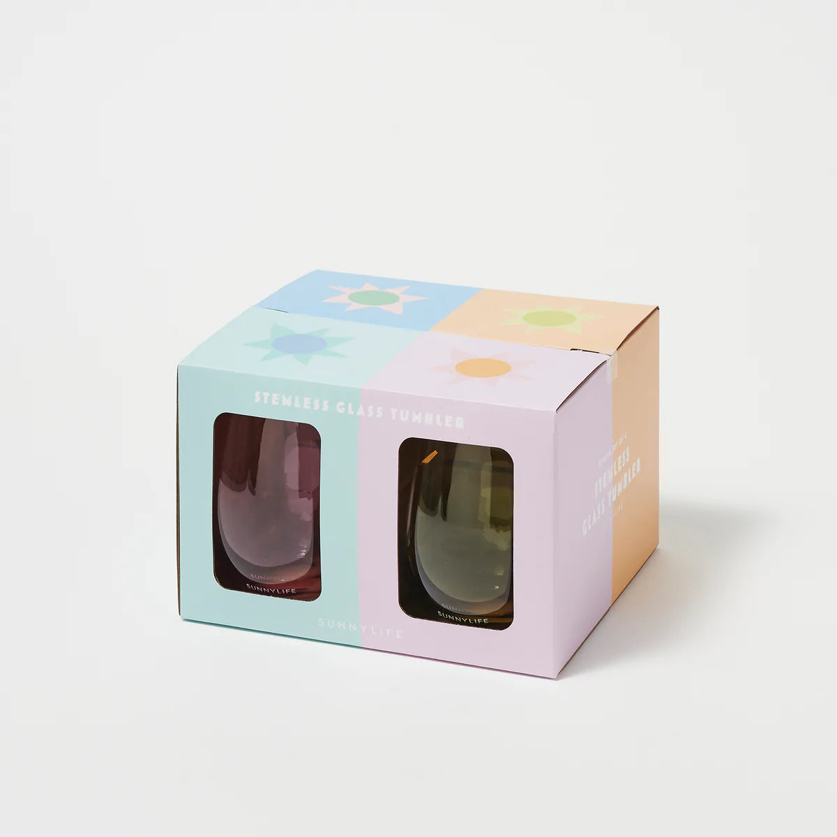 SunnyLife Stemless Glass Tumblers - Multi Colour