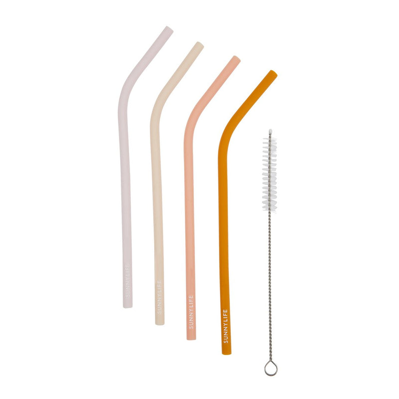 SunnyLife Reusable Silicone Straws - Multi Colour