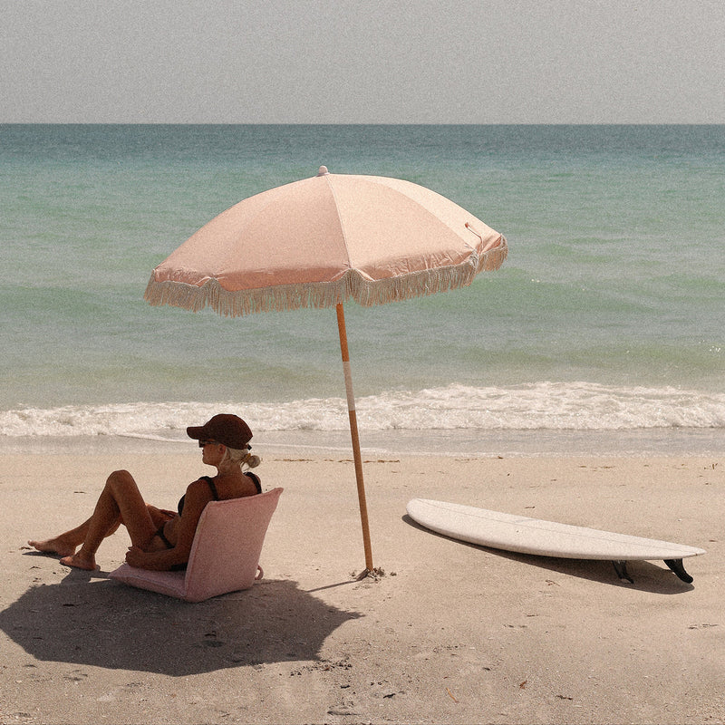 Sunnylife Terry Travel Lounger Beach Chair - Salmon