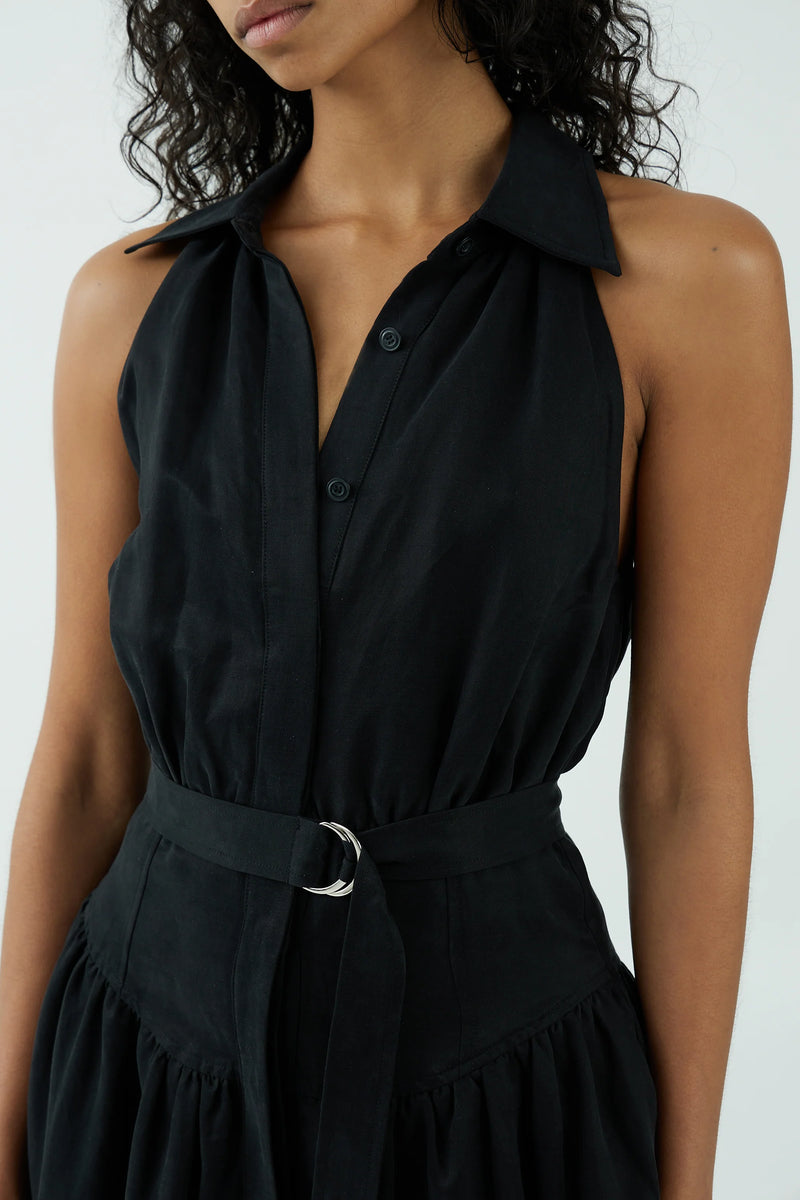 Third Form Tight Lipped Midi Shirt Dress - Black