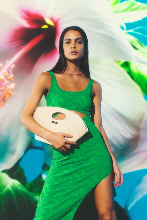 The Wolf Gang Wailele Wave Knit Dress - Emerald Vividshop The Wolf Gang Wailele Wave Knit Dress - Emerald Vividshop